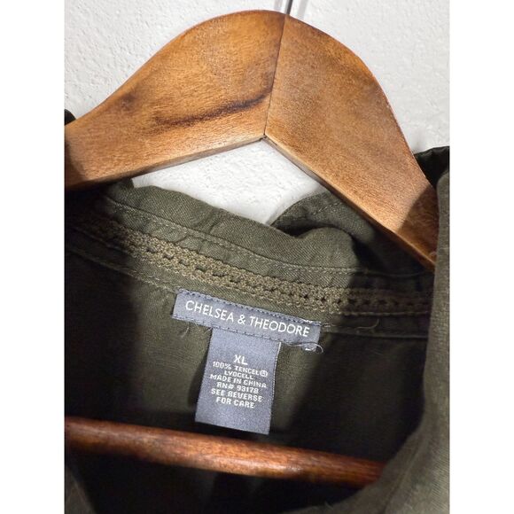 Chelsea & Theodore Green Lagenlook Midi Dress Sz XL Shapeless Oversized Scandi - Picture 6 of 8